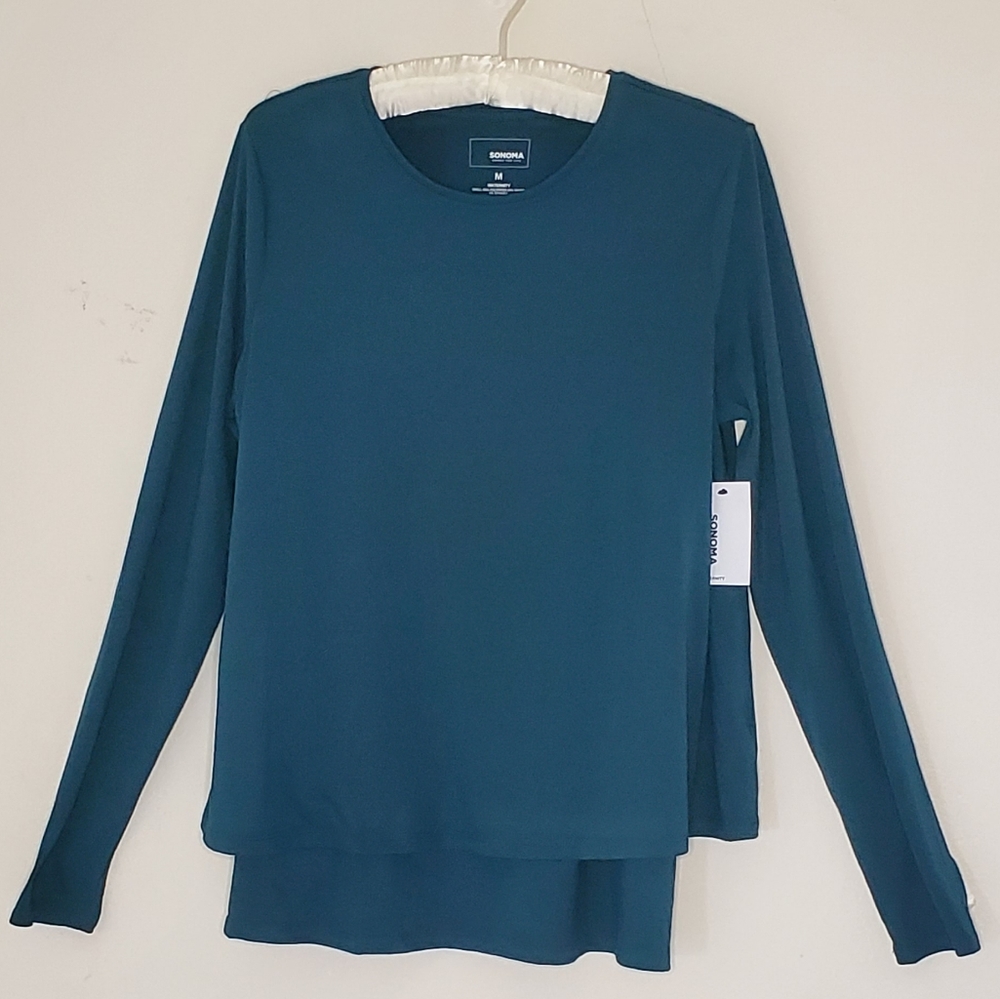 Sonoma, nursing top, teal green, layered
